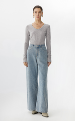 T-shirt / JNBY Tencel-Cashmere Slim Fit Long Sleeve T-Shirt