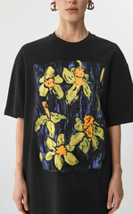 T-shirt / JNBY Hand-Painted Acrylic Floral Graphic T-shirt