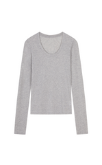 T-shirt / JNBY Tencel-Cashmere Slim Fit Long Sleeve T-Shirt