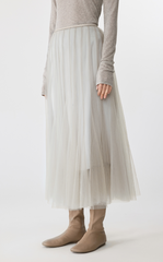 Skirt / JNBY A-Line Tulle Maxi Skirt- 2-in-1 Design