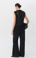 Pants / JNBY Velvet-Wash Wide-Leg Denim Pants