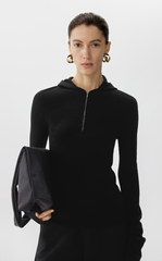 Sweater / JNBY Wool Slim Fit Half-Zip Hooded Pullover