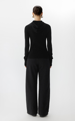 Sweater / JNBY Wool Slim Fit Half-Zip Hooded Pullover