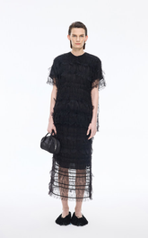 T-shirt / JNBY Sheer Mesh Loose-Fit Knit Tee