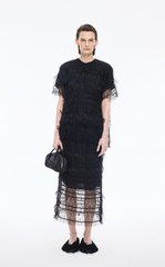 T-shirt / JNBY Sheer Mesh Loose-Fit Knit Tee