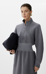 Dress / JNBY Cotton Blend Air-Layer X-Line Long Sleeve Dress