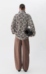 Sweater / JNBY Geometric Patterned Polo Neck Sweater