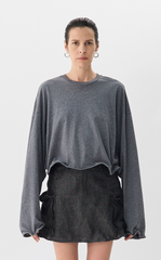 Sweatshirt / JNBY Twist-Knot Oversized Cotton Sweatshirt