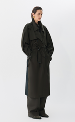 Coat / JNBY Relaxed Cotton Raglan-Sleeve Long Trench Coat