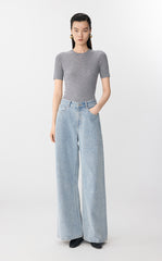 Sweater / JNBY Fitted Wool Short Sleeve Sweater