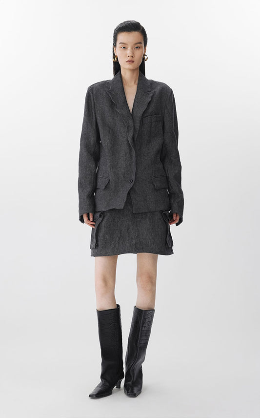 Blazer / JNBY Eco-Friendly Single-Button Linen Blazer