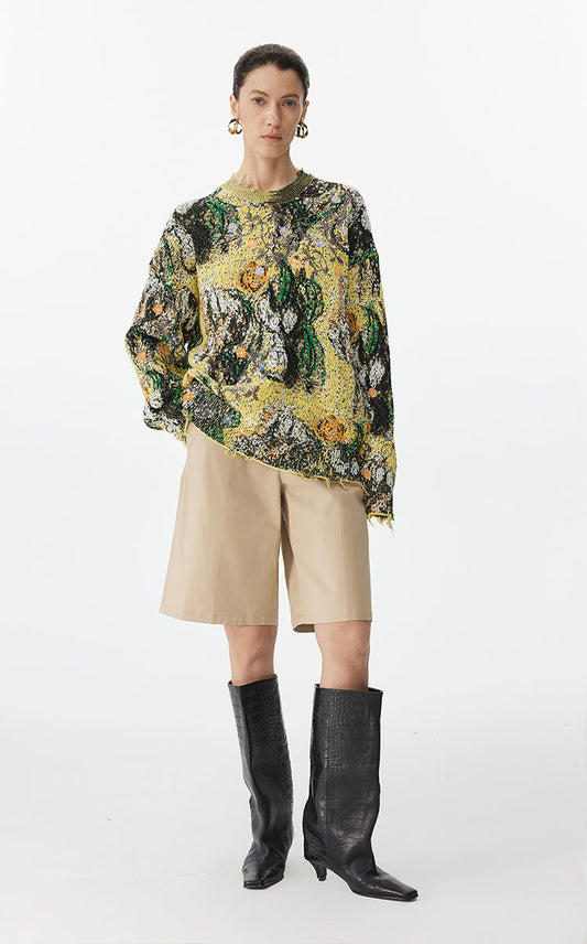 Sweater / JNBY Oversized Floral Knit Sweater