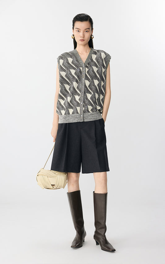 Sweater / JNBY Unique Patterned Loose Knit Vest