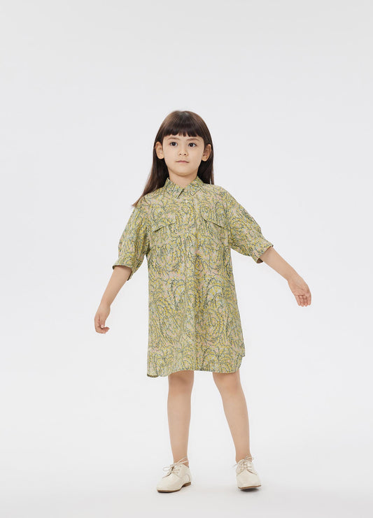 Dresses / jnby by JNBY Full Floral Print Shirt Style Short Sleeve Dress