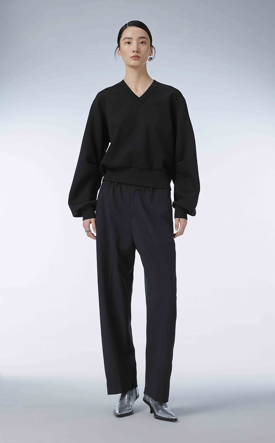 Sweatershirt / JNBY V-neck Cotton-blend Lyocell Sweatershirt£¨Spring 24£©