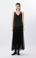 Skirt / JNBY A-Line Pleated Mesh Maxi Skirt