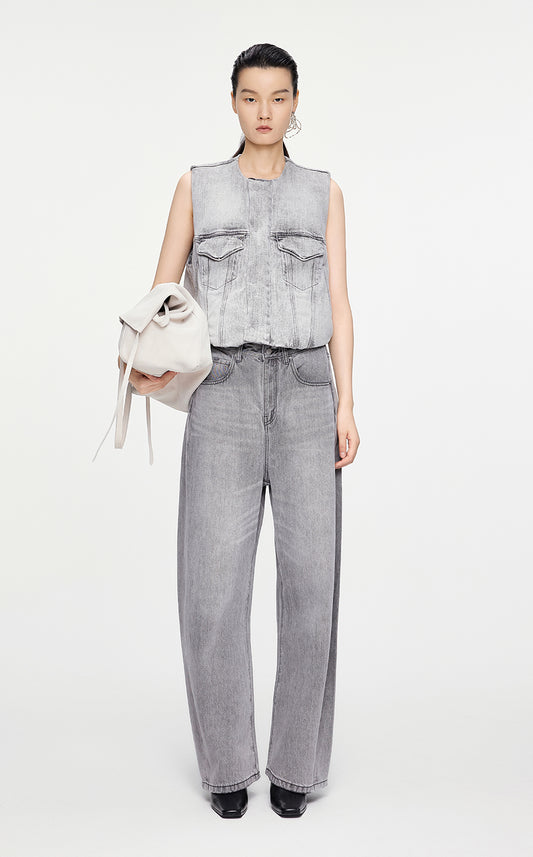 Pants / JNBY Washed Denim Cotton Jeans