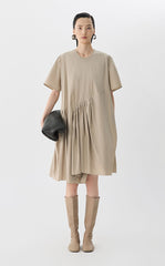 Dress / JNBY Cotton Pleated Waist Short Sleeve Dress