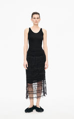 Skirt / JNBY 3D Floral Nylon Mesh Midi Skirt