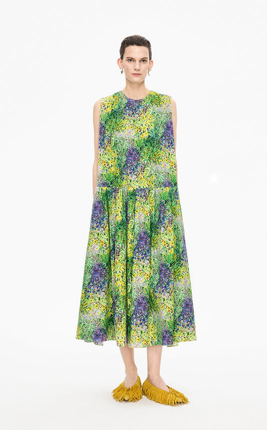 Dress / JNBY Kew Gardens inspired print Sleeveless Cotton Dress