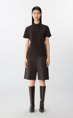 Shirt / JNBY Soft Stretch Cotton Short Sleeve Polo