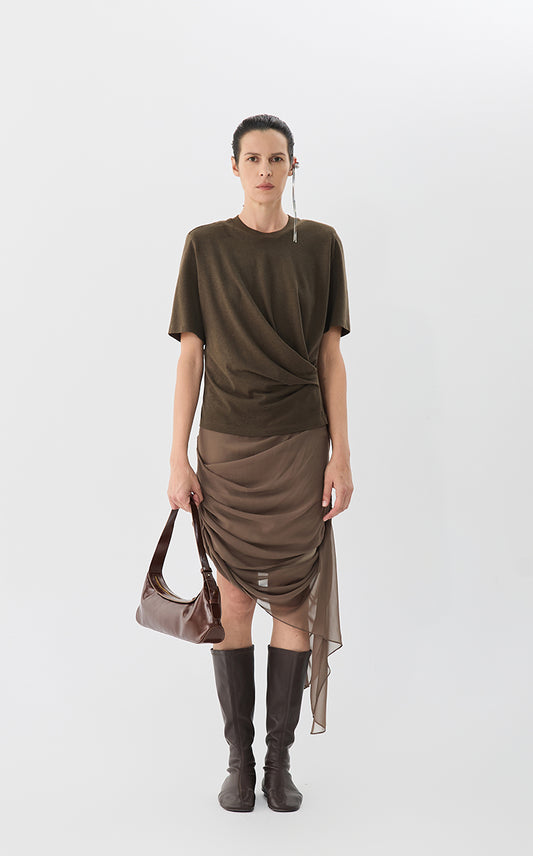 T-Shirt / JNBY Waist Pleated Sculpting Tee