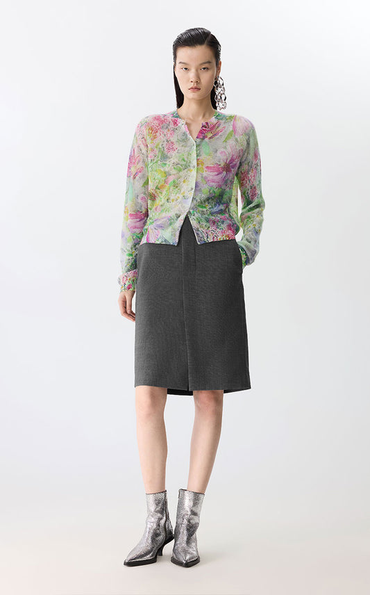 Sweater / JNBY Watercolor Floral Cropped Cardigan