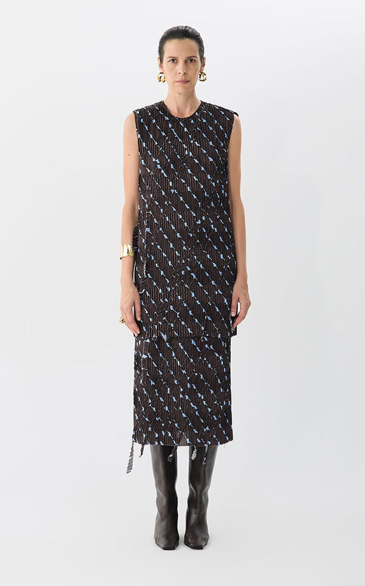 Dress / JNBY Sleeveless Geometric Print Dress