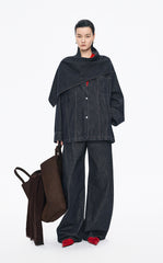 Jacket / JNBY Oversize Detachable Scarf Denim Jacket