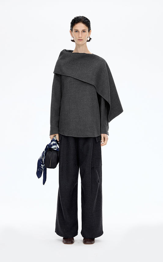 Coat / JNBY Relaxed Wool Silk Blend Jacket