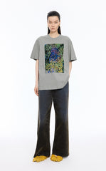 T-shirt / JNBY Hand-Drawn Graphic Loose Cotton Tee