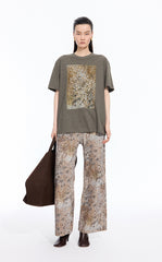 T-shirt / JNBY Hand-Drawn Graphic Loose Cotton Tee