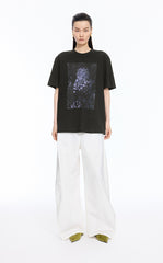 T-shirt / JNBY Hand-Drawn Graphic Loose Cotton Tee