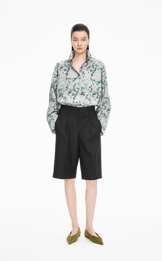 Shirt / JNBY Colored Pencil Floral Cotton Shirt