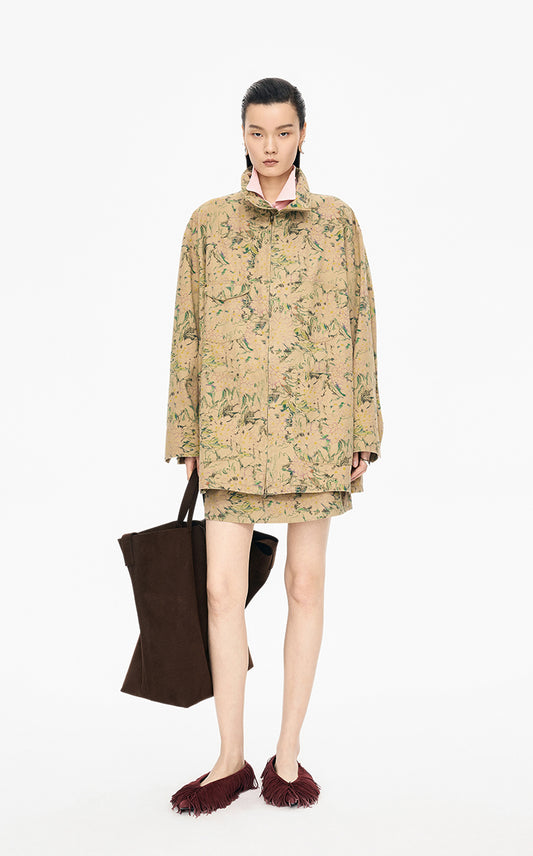 Jacket / JNBY Colored Pencil Floral Oversized Cotton Jacket