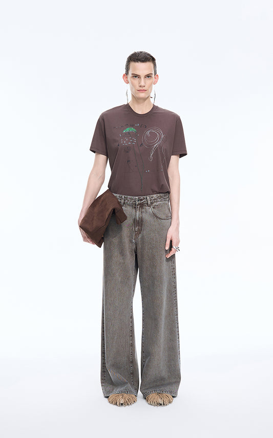 T-Shirt / JNBY Graphic Comic Cotton Tee