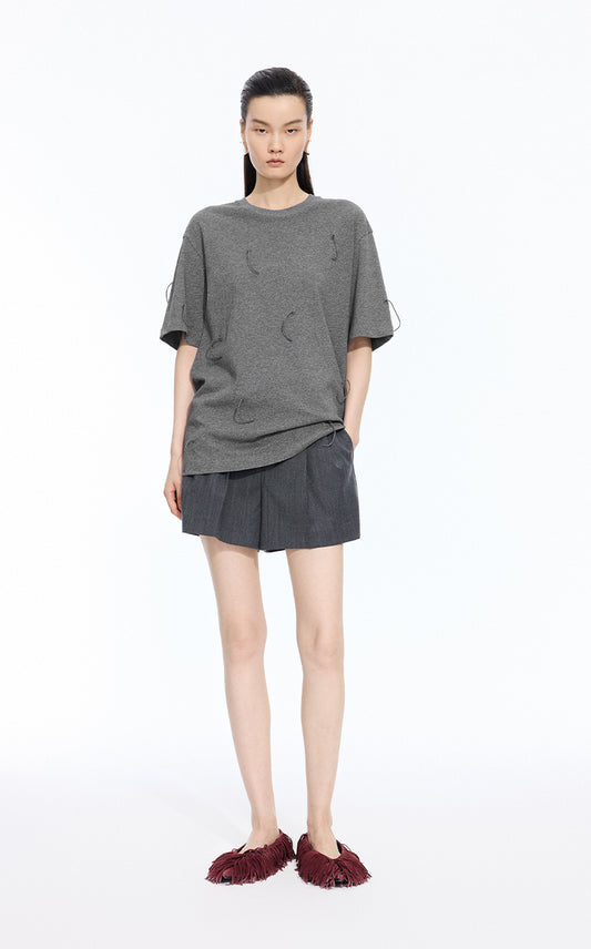 T-Shirt / JNBY Sculptural Fringe Cotton Tee
