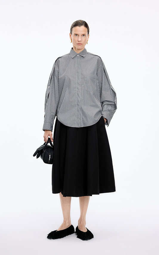 Shirt / JNBY Cotton Panel Long Sleeve Shirt