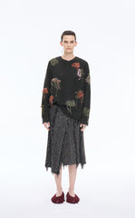 Sweater / JNBY Oversized Wool-Blend Botanical Pullover