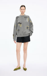 Sweater / JNBY Oversized Wool-Blend Botanical Pullover