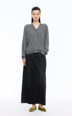 Sweater / JNBY Loose V-neck Silk-Cotton Cardigan