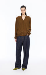 Sweater / JNBY Loose V-neck Silk-Cotton Cardigan