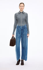 Pants / JNBY Contrast Panels Straight-Leg Jeans