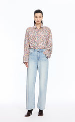 Pants / JNBY Slimming straight cut Hem Jeans