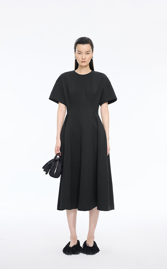 Dress / JNBY Lantern Hem Short Sleeve Midi Dress