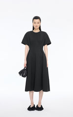 Dress / JNBY Lantern Hem Short Sleeve Midi Dress