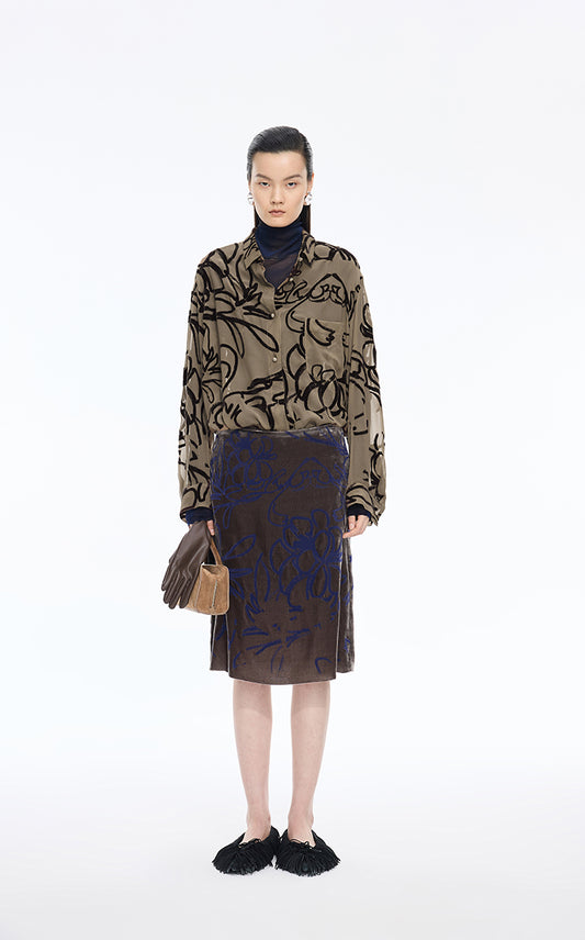 Shirt / JNBY Floral Silk Georgette Base Shirt