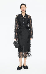 Shirt / JNBY Lace Floral Sheer Blouse