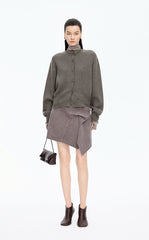 Sweater / JNBY Beaded Trim Cashmere-Wool Blend Cardigan