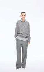 Sweater / JNBY Mohair-Wool Blend Diamond Texture Pullover